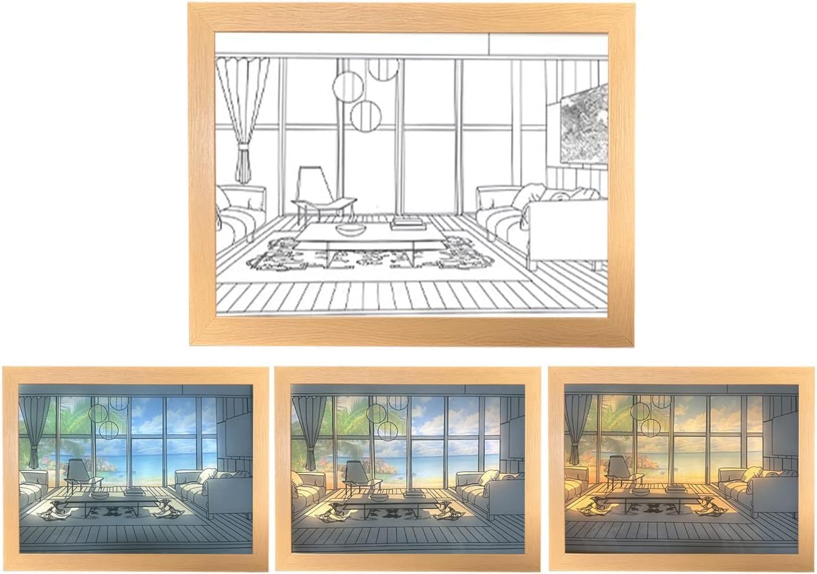 Golden Hour Dining - Ambient LED Wall Frame
