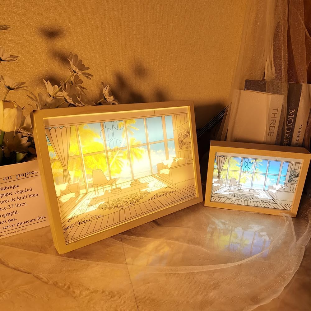 Golden Hour Dining - Ambient LED Wall Frame