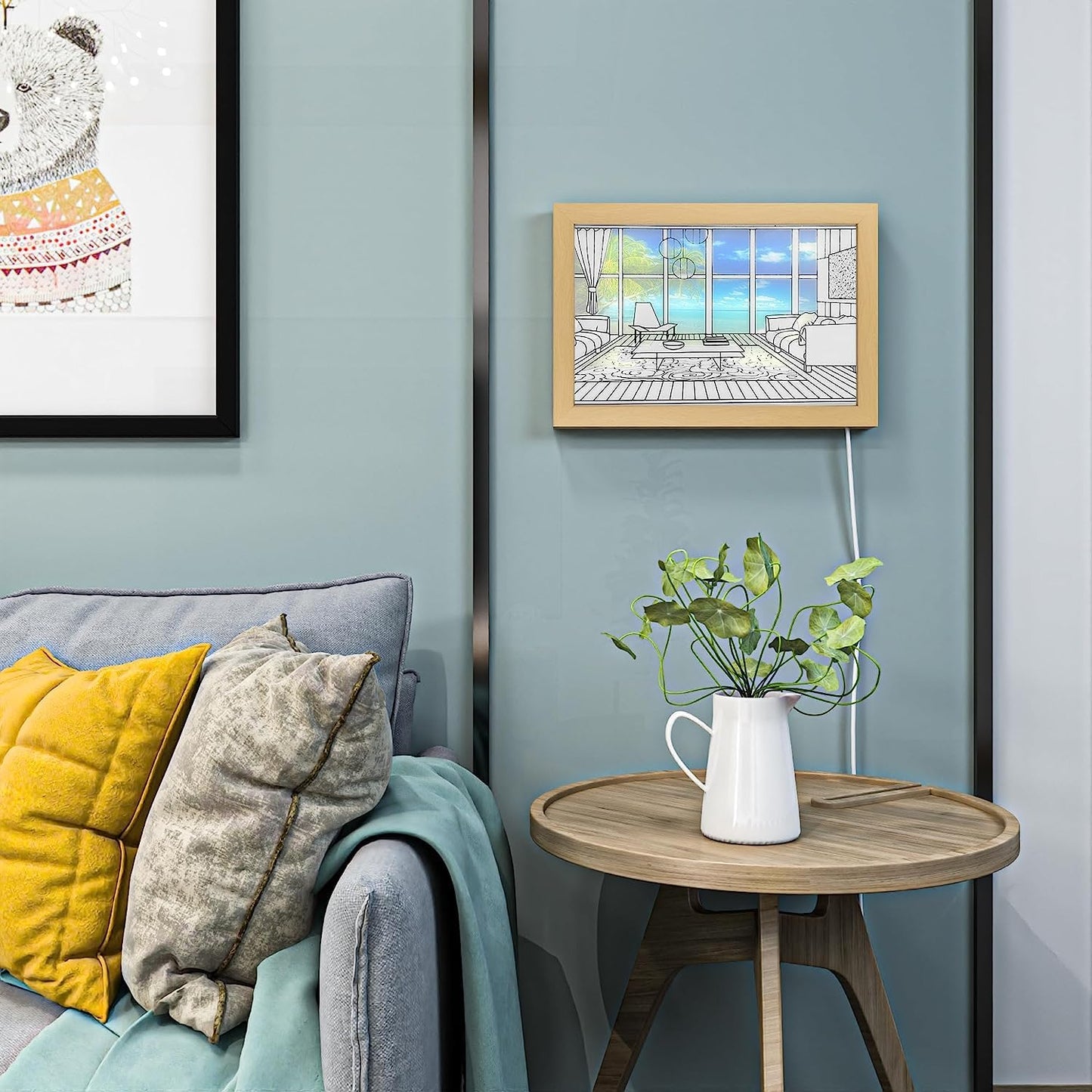 Golden Hour Dining - Ambient LED Wall Frame