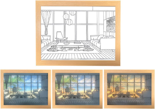 Golden Hour Dining - Ambient LED Wall Frame
