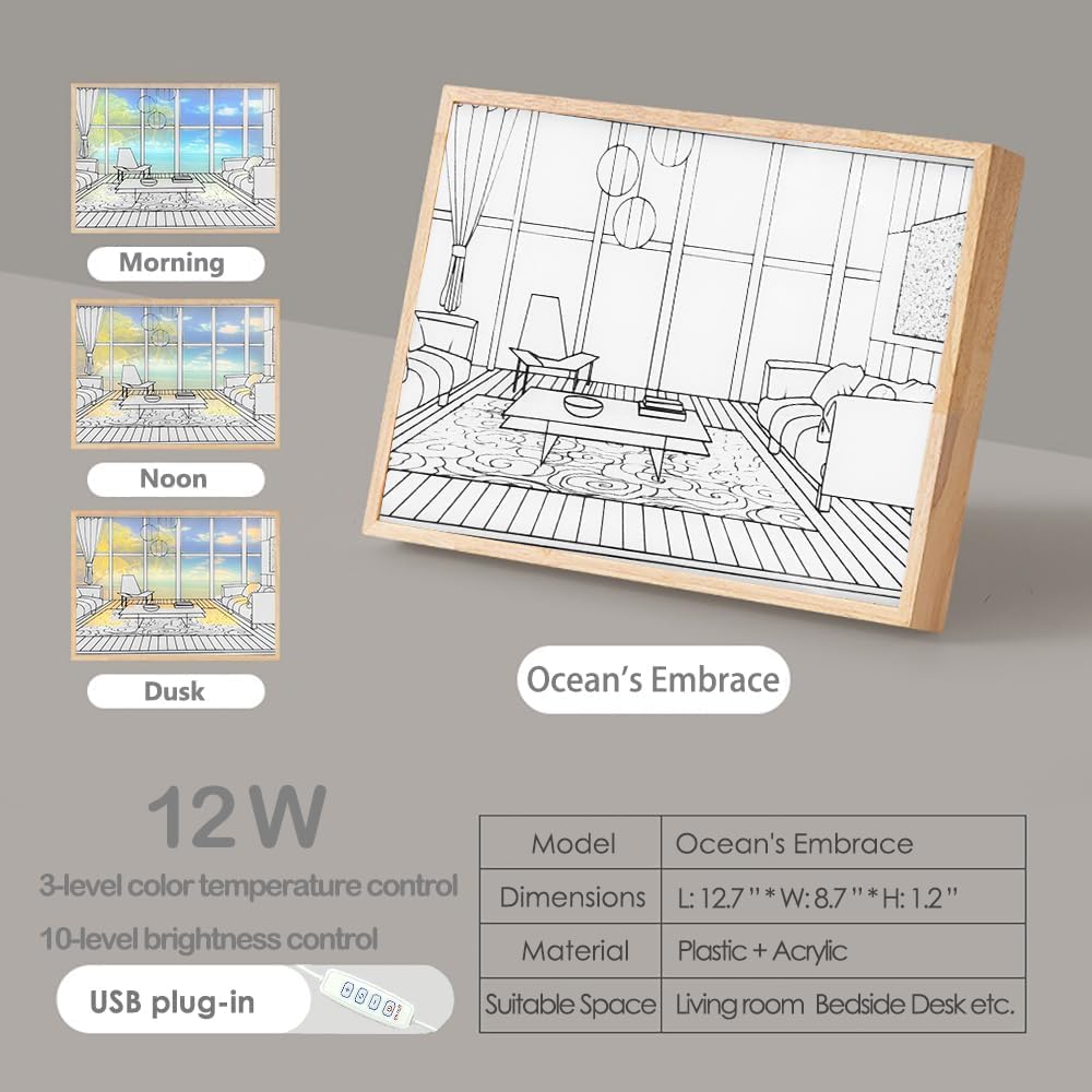 Golden Hour Dining - Ambient LED Wall Frame