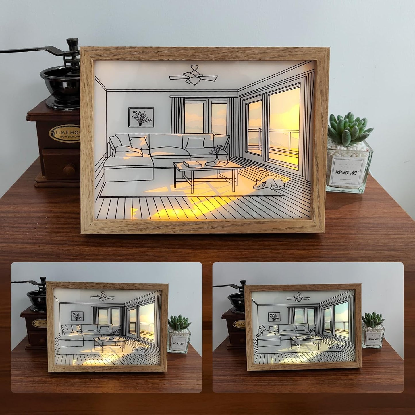 Dog at Sunset – Cozy LED Home Decor