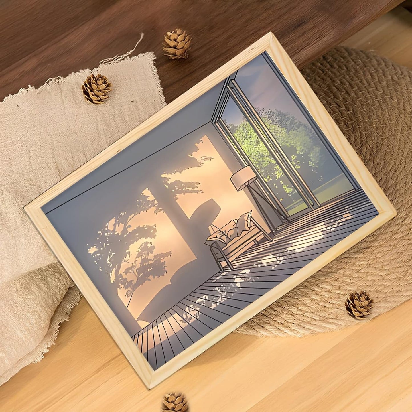 Cozy Corner Light Art – Modern Glow Frame
